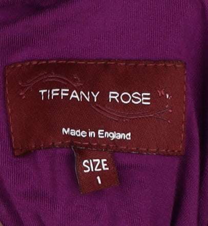 Tiffany Rose Womens Purple Wrap Dress Midi
