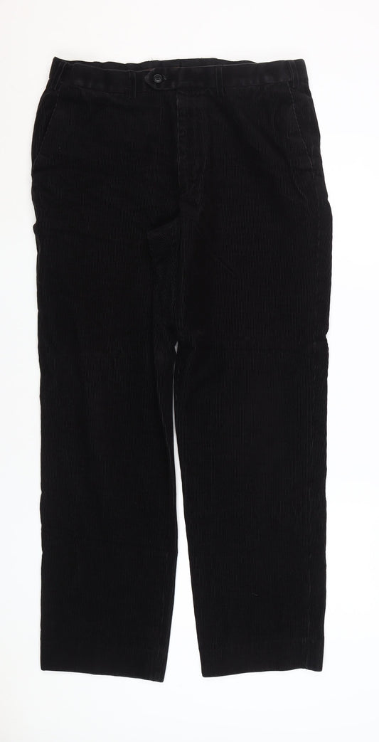 Marks and Spencer Men's Black Corduroy Trousers 36