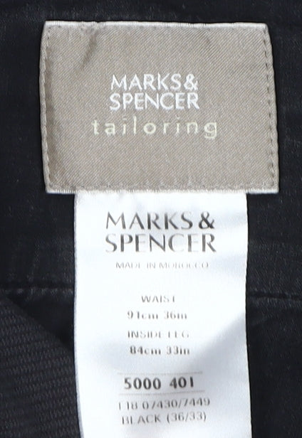 Marks and Spencer Men's Black Corduroy Trousers 36
