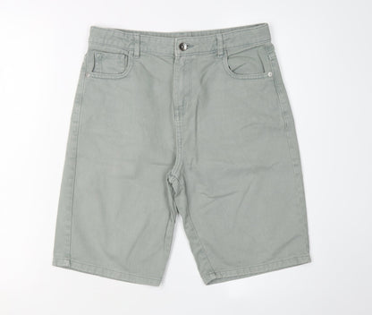 Marks and Spencer Girls Green Chino Shorts 13-14 Years