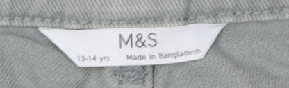 Marks and Spencer Girls Green Chino Shorts 13-14 Years