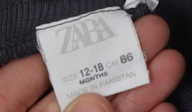 Zara Unisex Baby Black Jogger Trousers 12-18 Months