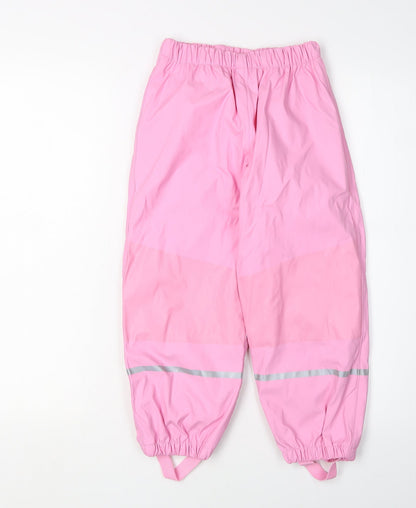 Lupilu Girls Pink Rain Trousers, 4-6 Years, Elastic Waist, Reflective