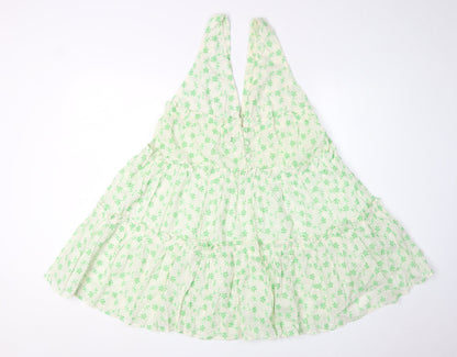 ASOS Women's White Floral Trapeze Dress Size 8