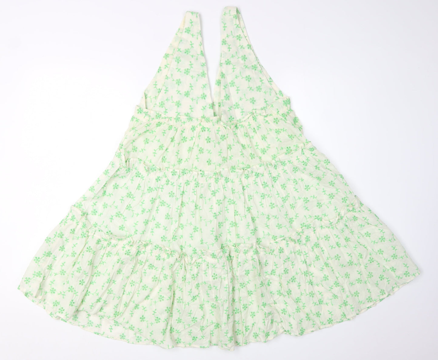 ASOS Women's White Floral Trapeze Dress Size 8
