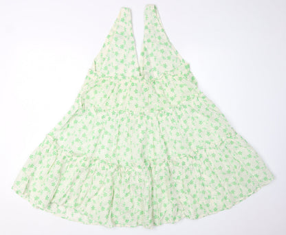 ASOS Women's White Floral Trapeze Dress Size 8
