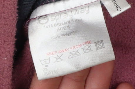 Sprayway Girls Pink Fleece Jacket, Age 6, Very Good Condition