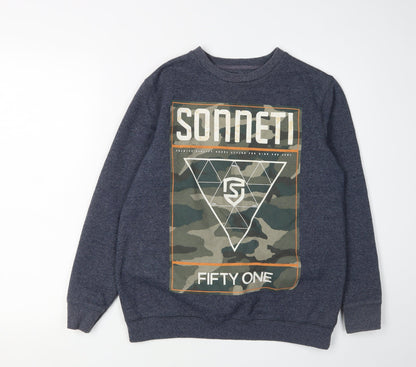 Sonneti Boys Blue Camouflage Graphic Sweatshirt 12-13 Years