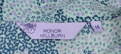 Womens UK Size 14 Honor Millburn Multicoloured Basic Button-Up