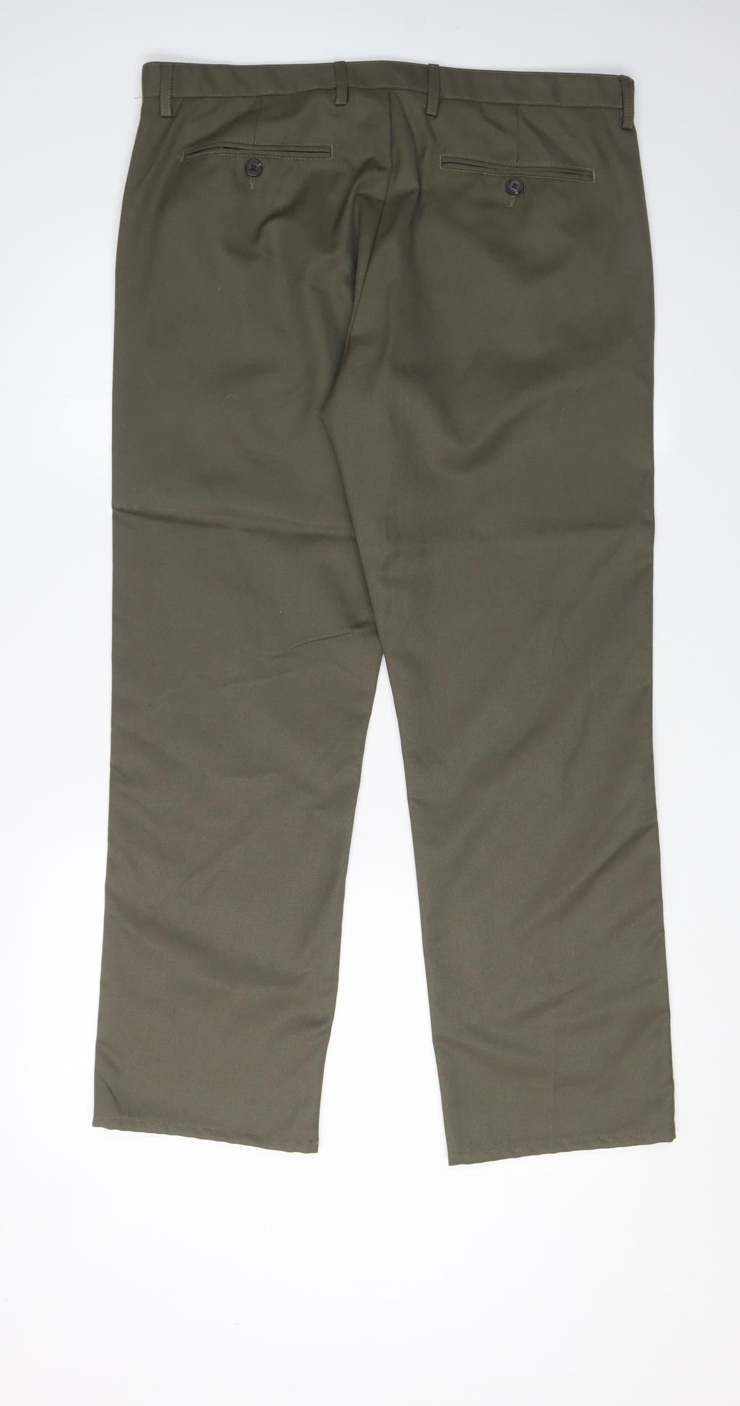 Jasper Conran Men's Green Trousers 36S Flat Front