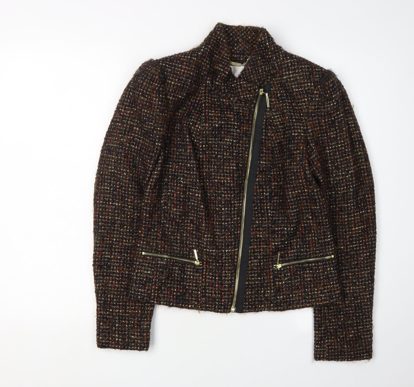Womens UK Size 10 Jasper Conran Multicoloured Motorcycle Jacket