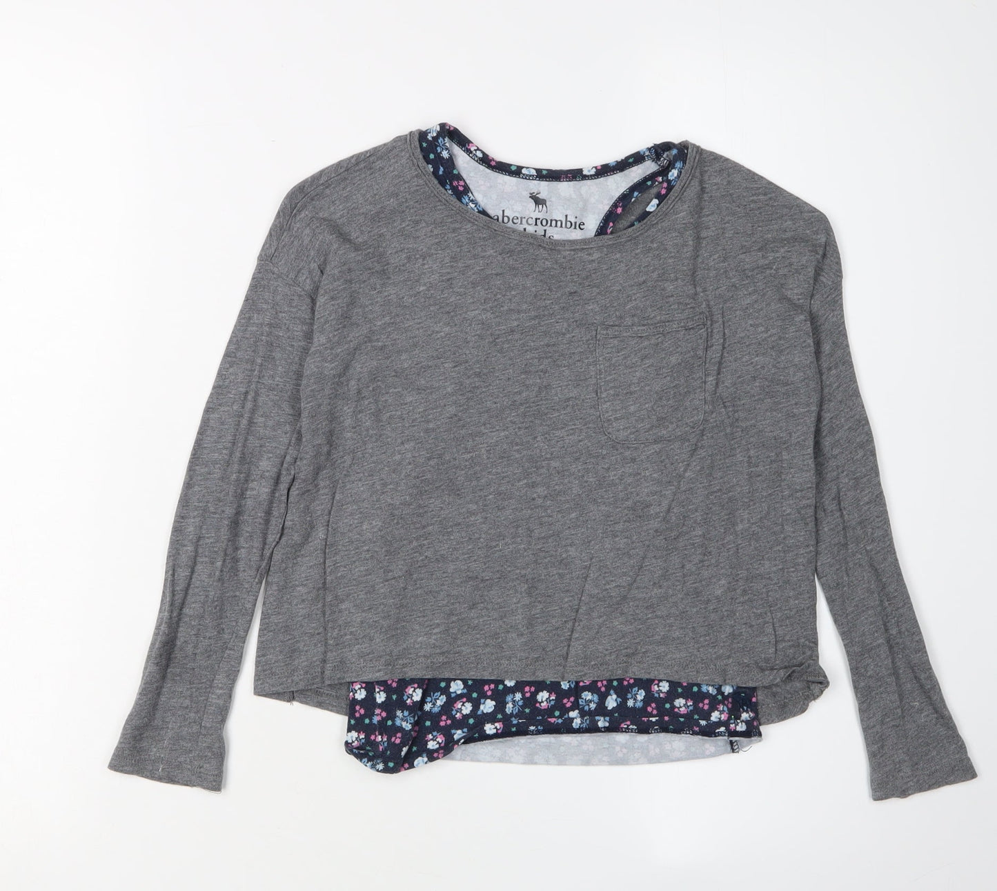 Abercrombie Kids Girls Grey Pullover T-Shirt 7-8 Years