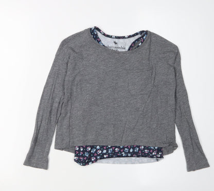 Abercrombie Kids Girls Grey Pullover T-Shirt 7-8 Years