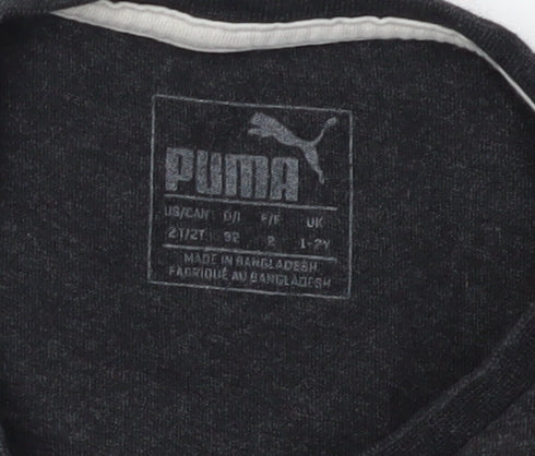 Puma Unisex Toddler Black Graphic T-Shirt 1-2 Years