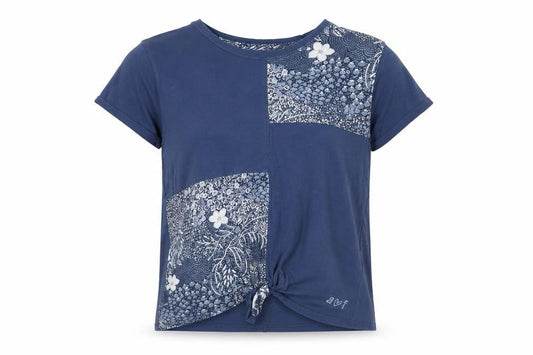 Front view of Abercrombie & Fitch Kids girls’ blue floral t-shirt, size 10, excellent condition