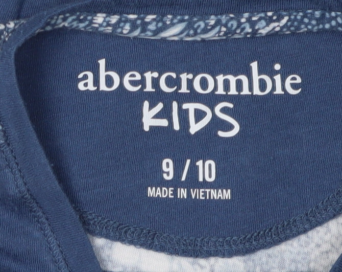 Abercrombie Kids Girls Blue Floral T-Shirt, Size 10, Excellent Condition
