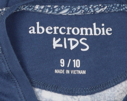 Abercrombie Kids Girls Blue Floral T-Shirt, Size 10, Excellent Condition
