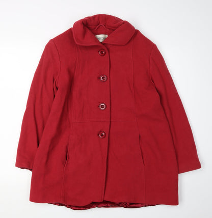 Eastex Women's Red Wool Cashmere Overcoat Size 10