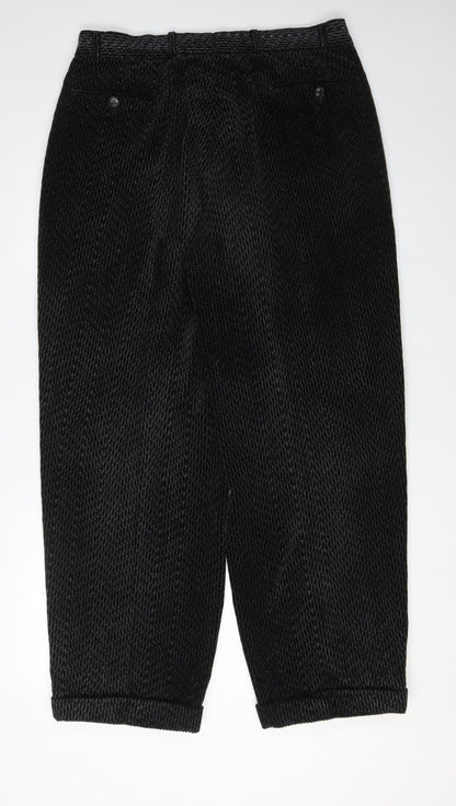Manoni Men's Black Wool Corduroy Trousers