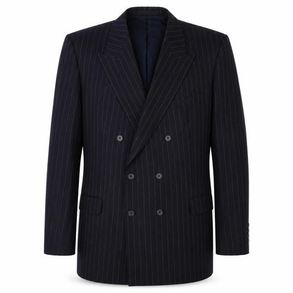 DAKS Men's Blue Wool Blazer, 40R, Double-Breasted