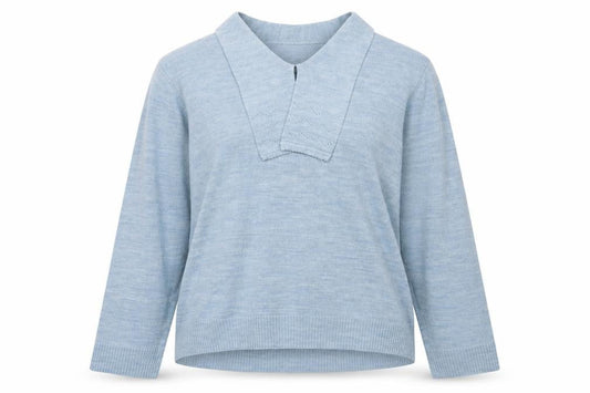 Front view of Honor Millburn Women's Blue jumper - Collared, L