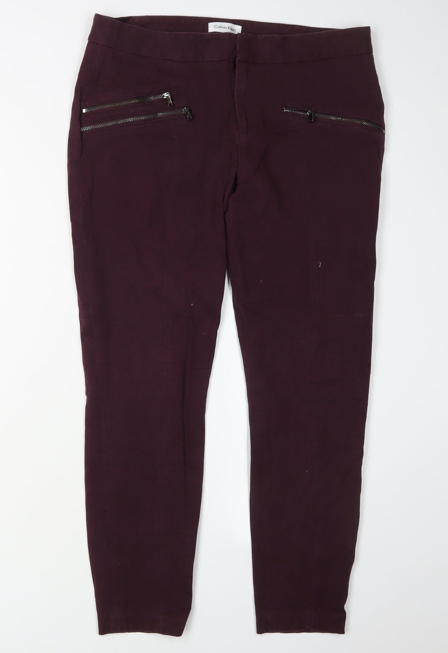 Calvin Klein Women's Purple Skinny Jegging Trousers - Size 8