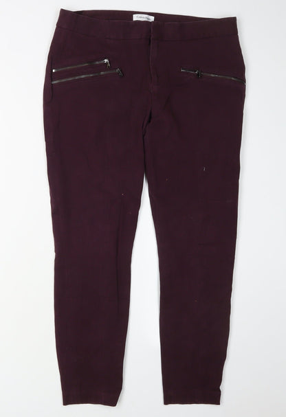 Calvin Klein Women's Purple Skinny Jegging Trousers - Size 8