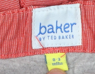Baker by Ted Baker Unisex Orange Striped Jogger Trousers 0-3 Months
