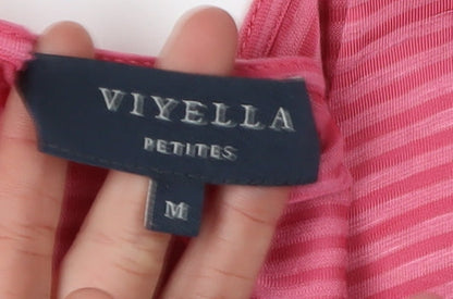 Womens UK Size M Viyella Pink Basic T-Shirt