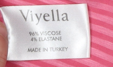 Womens UK Size M Viyella Pink Basic T-Shirt