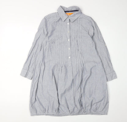 SoulCal Women Blue Striped Shirt Dress Size 8