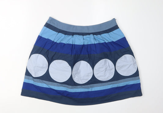 Boden Women's Blue Geometric Skirt Size 8