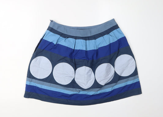 Boden Women's Blue Geometric Skirt Size 8