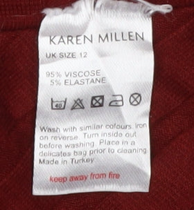 Karen Millen Women's Red Pullover Jumper, Size 12