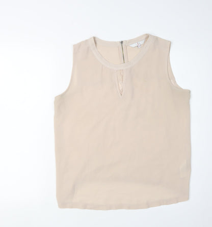 Jasper Conran Women's Beige Sleeveless Blouse Size 12