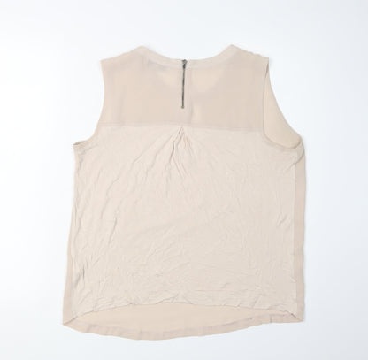Jasper Conran Women's Beige Sleeveless Blouse Size 12