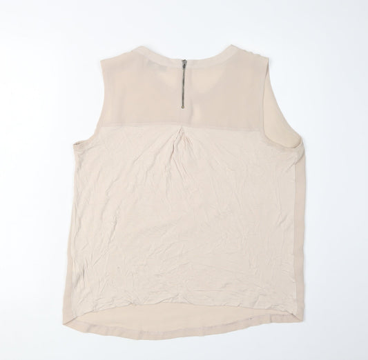 Jasper Conran Women's Beige Sleeveless Blouse Size 12
