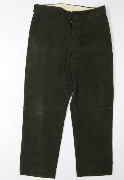Hackett London Men's Green Chino Trousers, Size 32