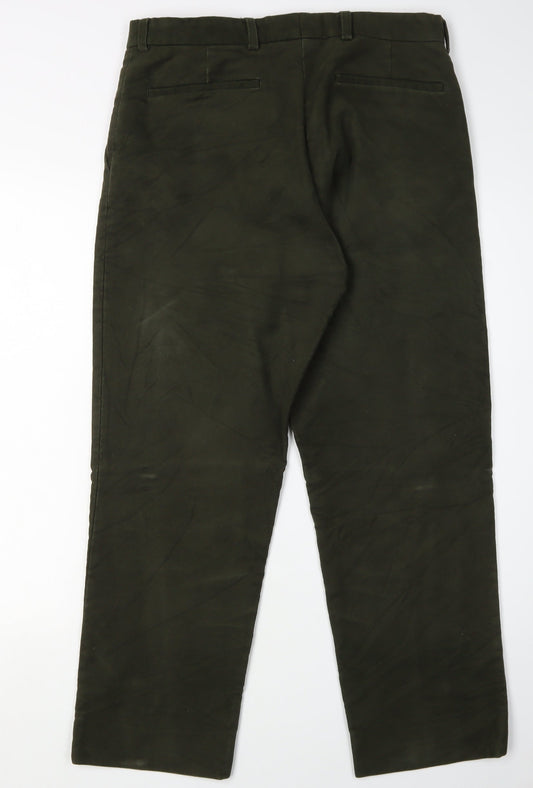 Hackett London Men's Green Chino Trousers, Size 32