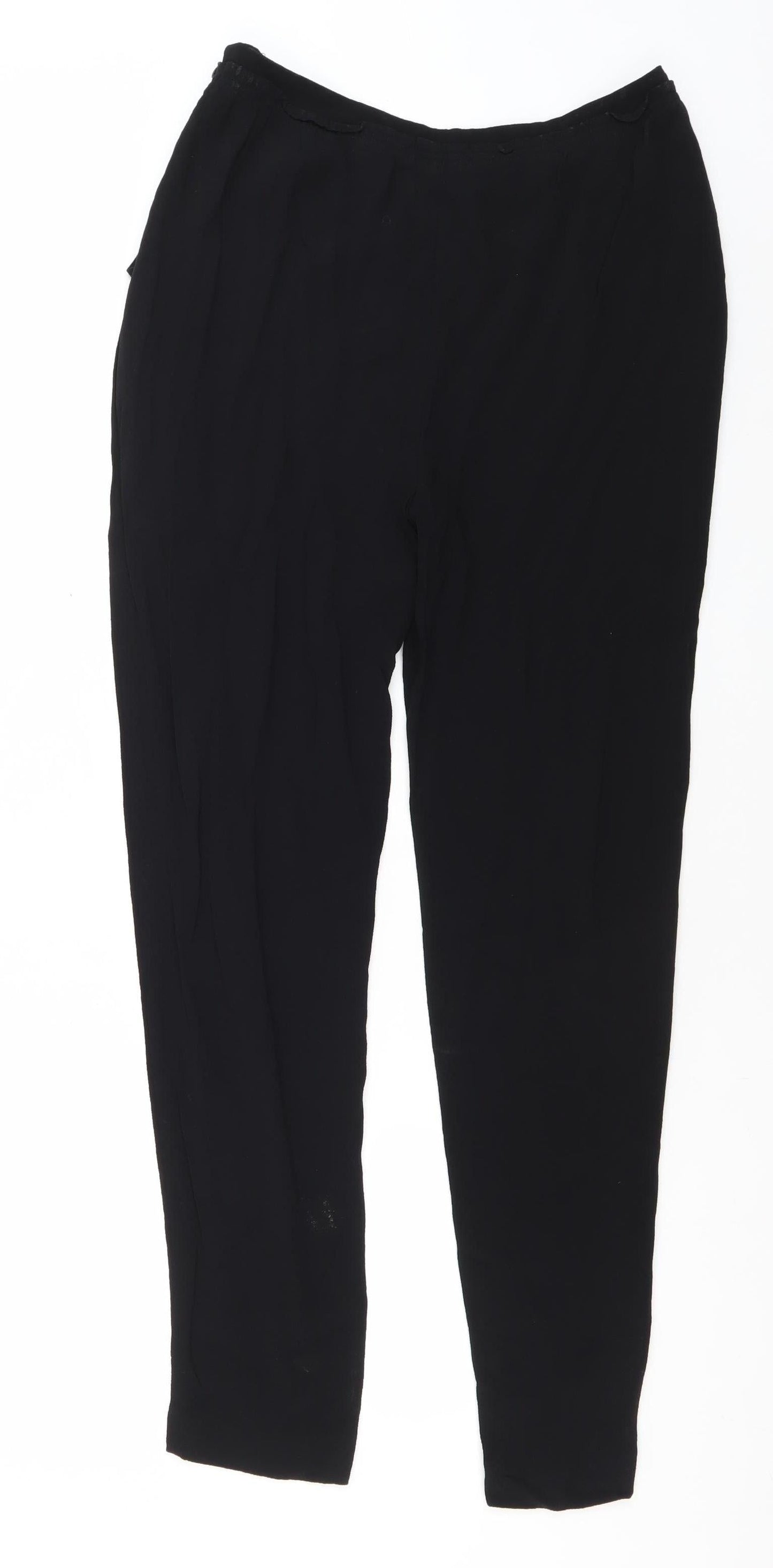 Womens UK Size 6 Reiss Regular Fit BusinessCasual Black Trousers