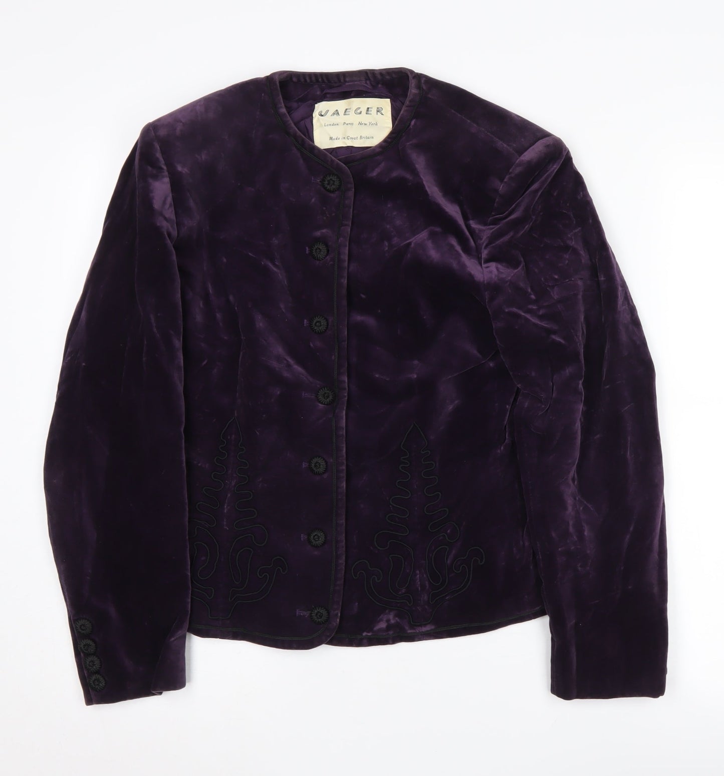 Jaeger Women's Purple Velvet Blazer Size 12