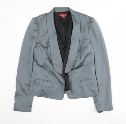 Monsoon Women's Grey Blazer Size 14 Shawl Lapel Suit Jacket