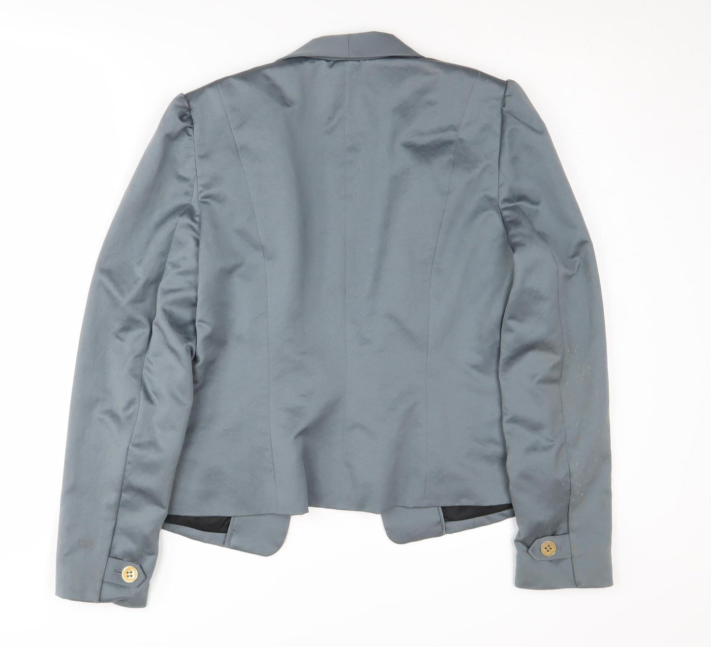 Monsoon Women's Grey Blazer Size 14 Shawl Lapel Suit Jacket