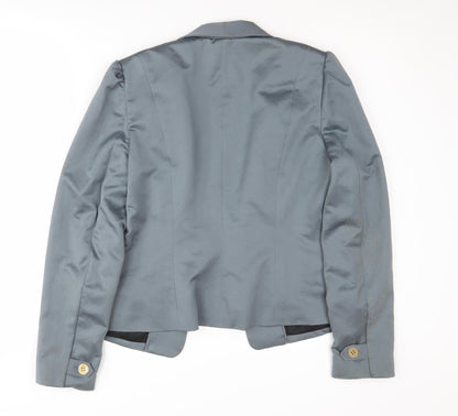 Monsoon Women's Grey Blazer Size 14 Shawl Lapel Suit Jacket