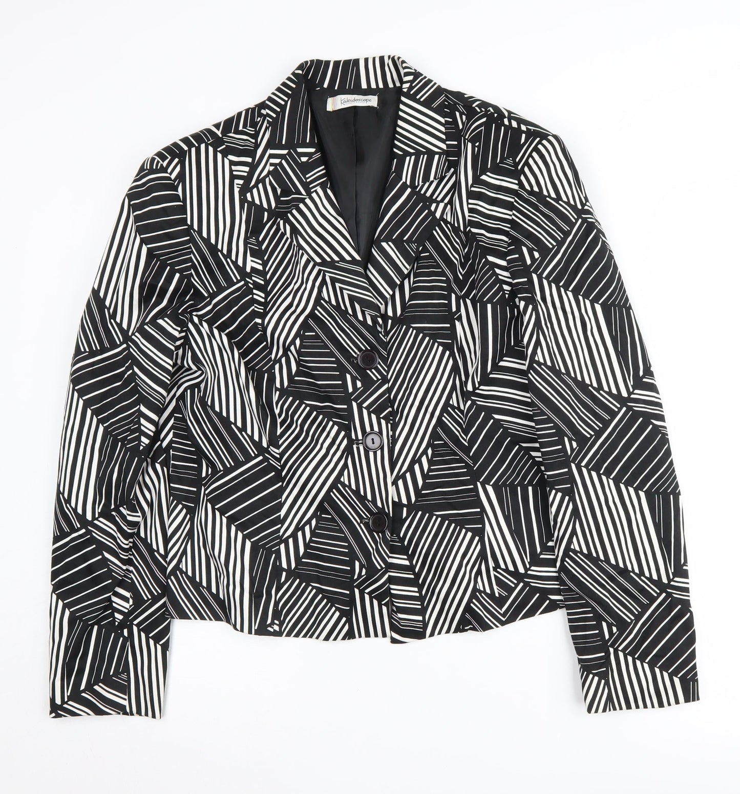 Kaleidoscope Women's Black Geometric Suit Jacket - Size 16