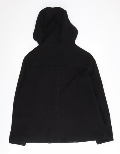 Zara Women's Black Wool Parka Jacket Size 12