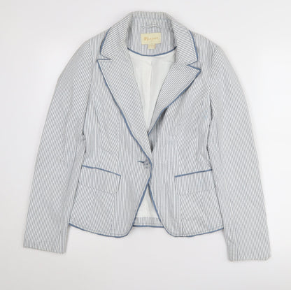 Monsoon Women's Blue Striped Blazer Jacket 10