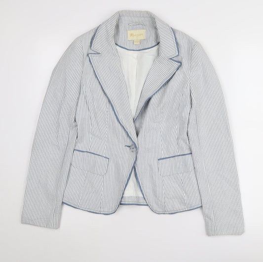 Monsoon Women's Blue Striped Blazer Jacket 10
