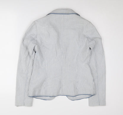 Monsoon Women's Blue Striped Blazer Jacket 10
