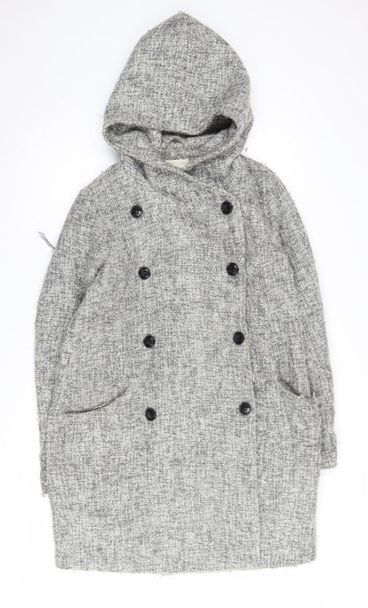Womens UK Size M VERO MODA Grey Hooded Coat